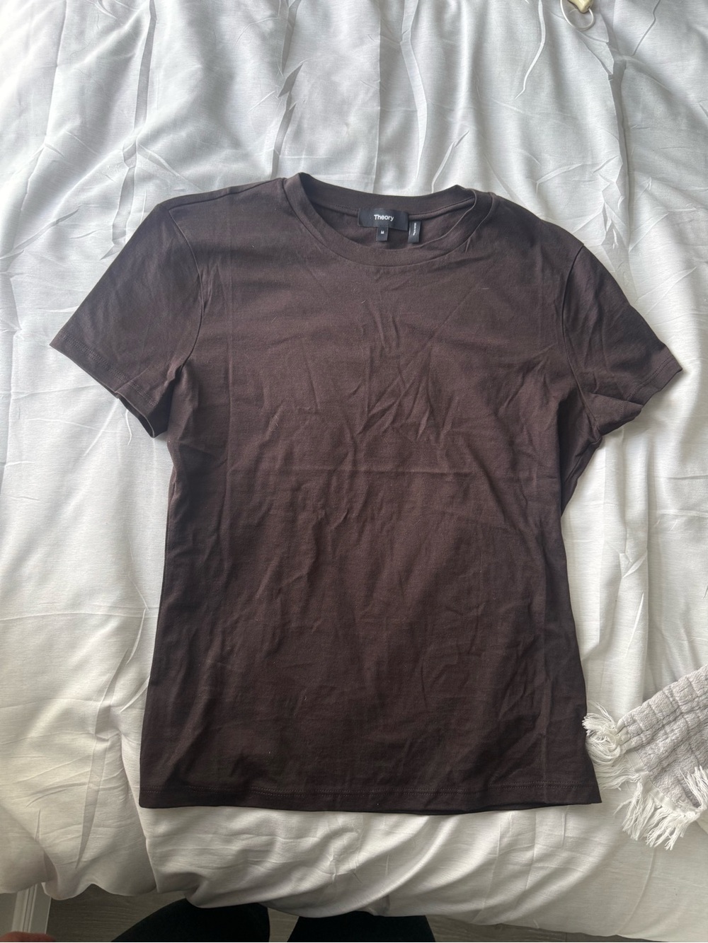 Theory women’s  Dark Brown Short Sleeve Crewneck Tee